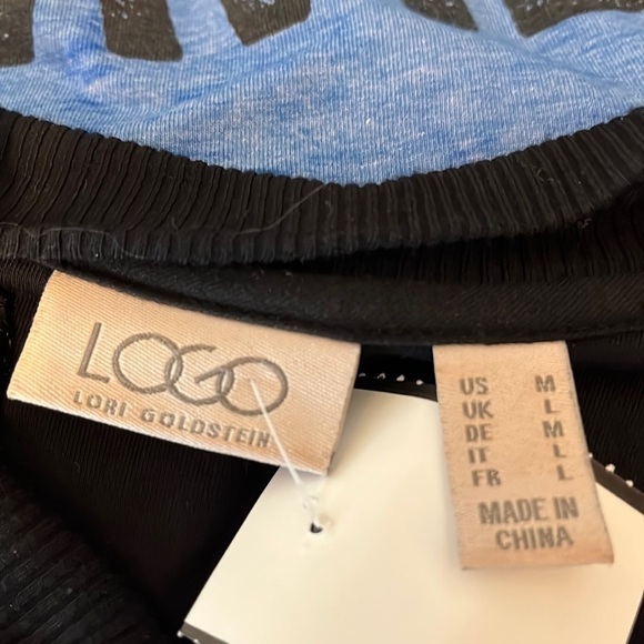 LOGO Lounge Lori Goldstein size Medium shark hem jacket in black. - Picture 9 of 9